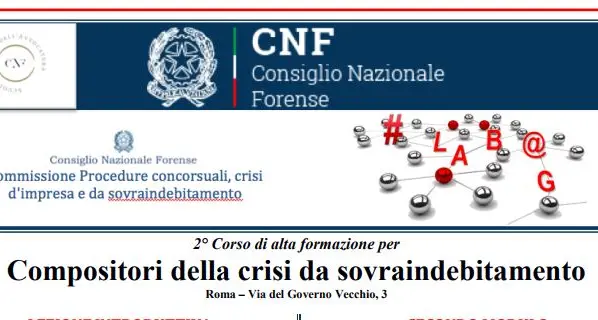 Cnf, oggi al via il nuovo Corso sulle crisi da sovraindebitamento