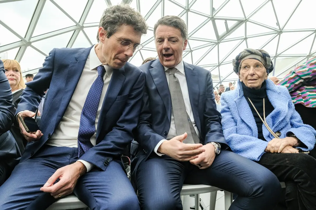 Riccardo Magi, Matteo Renzi, Emma Bonino alla presentazione della Lista Stati Uniti d\\u2019Europa , LAPRESSE