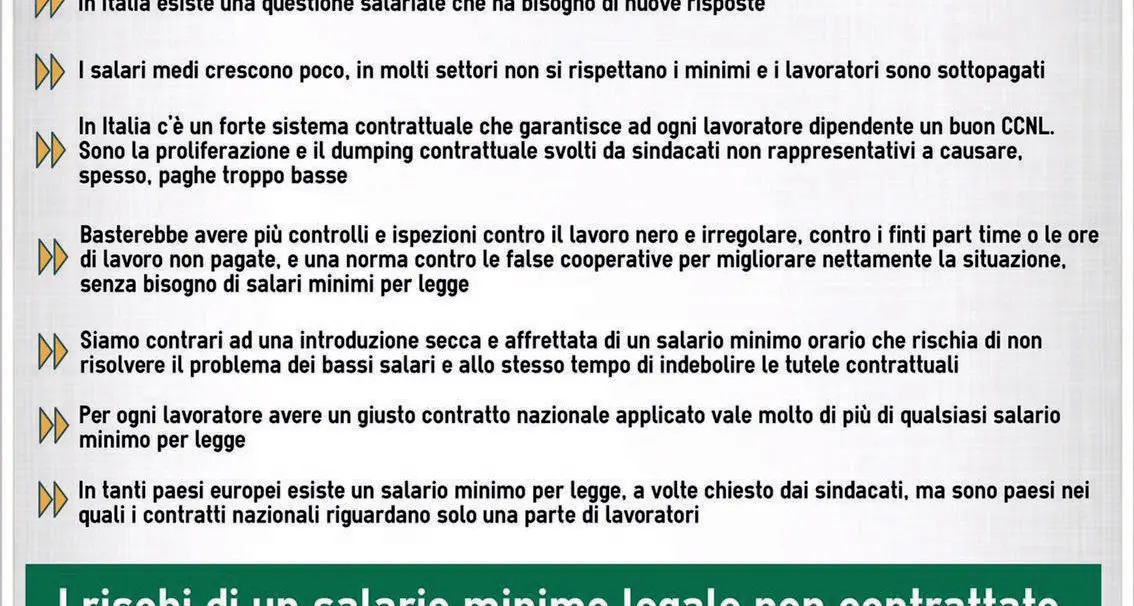 Sbarra: «I contratti collettivi vanno estesi a tutti i lavoratori»
