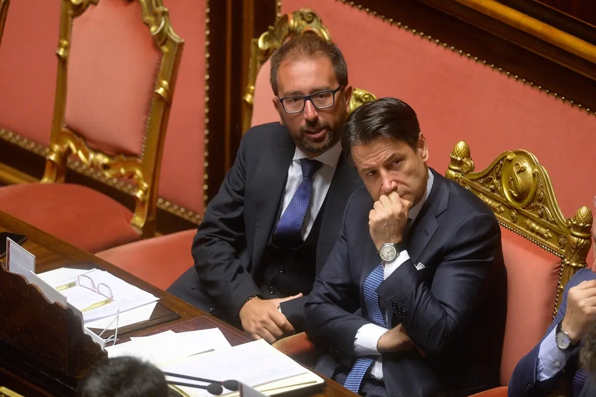 Il ministro della Giustizia Bonafede e il premier Conte