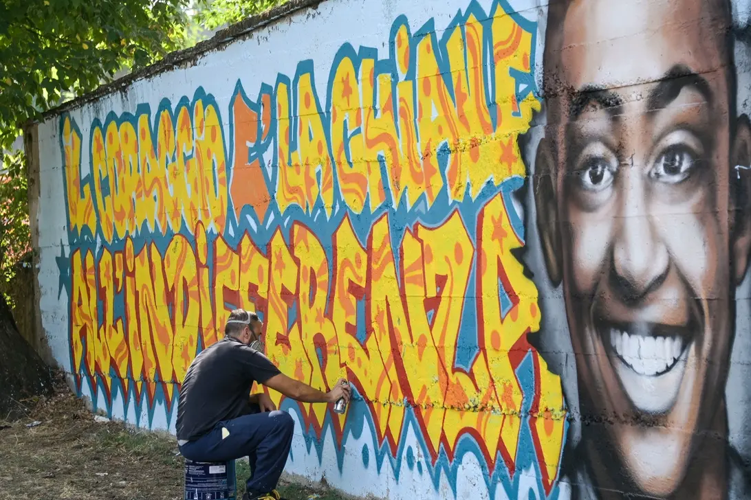 VIA OSTIENSE, REALIZZAZIONE MURALES IN MEMORIA DI WILLY MONTEIRO DUARTE , IMAGOECONOMICA