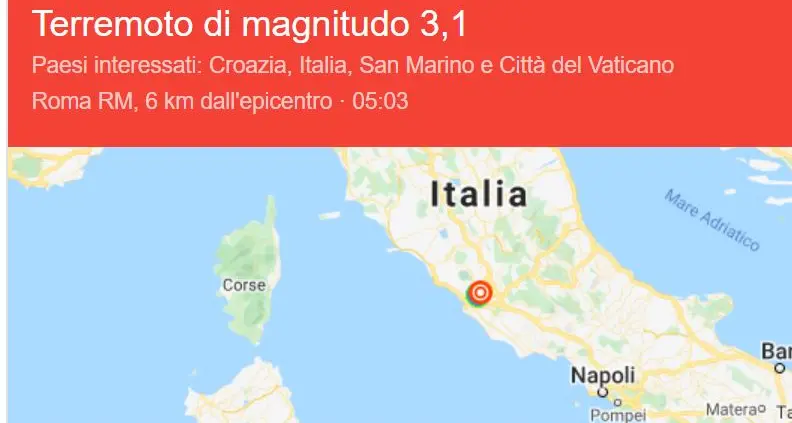 Gli antichi vulcani dei Colli Albani risvegliano Roma con un terremoto