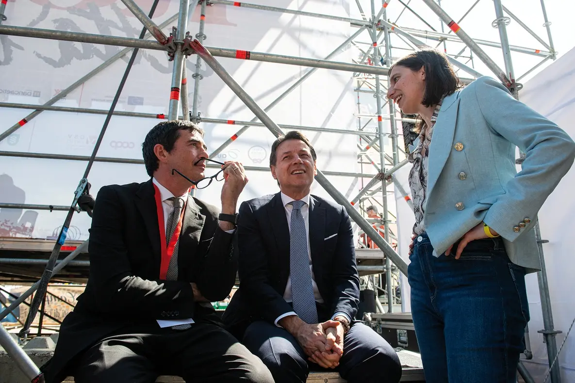 Manifestazione Roma Citta Libera dalle Mafie, da Piazza dell\\u2019Esquilino a Circo Massimo. Nella foto Elly Schlein , Nicola Fratoianni e Giuseppe Conte al circo massimo - Cronaca - Roma, Italia - Gioved\\u00EC, 21 Marzo 2024 (foto Valentina Stefanelli / LaPresse) Demostration Roma Citt\\u00E0 Libera dalle Mafie\\u201D in Rome. The procession to Circus Maximo - Rome, Italy -Thursday, 21, March 2024 (photo Valentina Stefanelli / LaPresse) , LaPresse