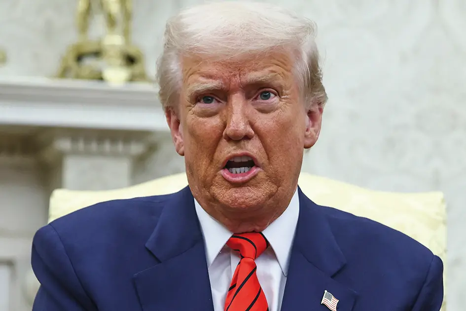 President Donald Trump talks as he meets NATO Secretary General Mark Rutte in the Oval Office at the White House in Washington, Thursday, March 13, 2025. (Pool via AP)