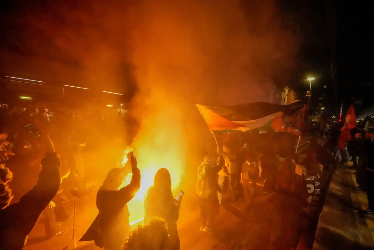 Milano, manifestazione in solidariet\\u00E0 alla Global Sumud Flotilla , APN
