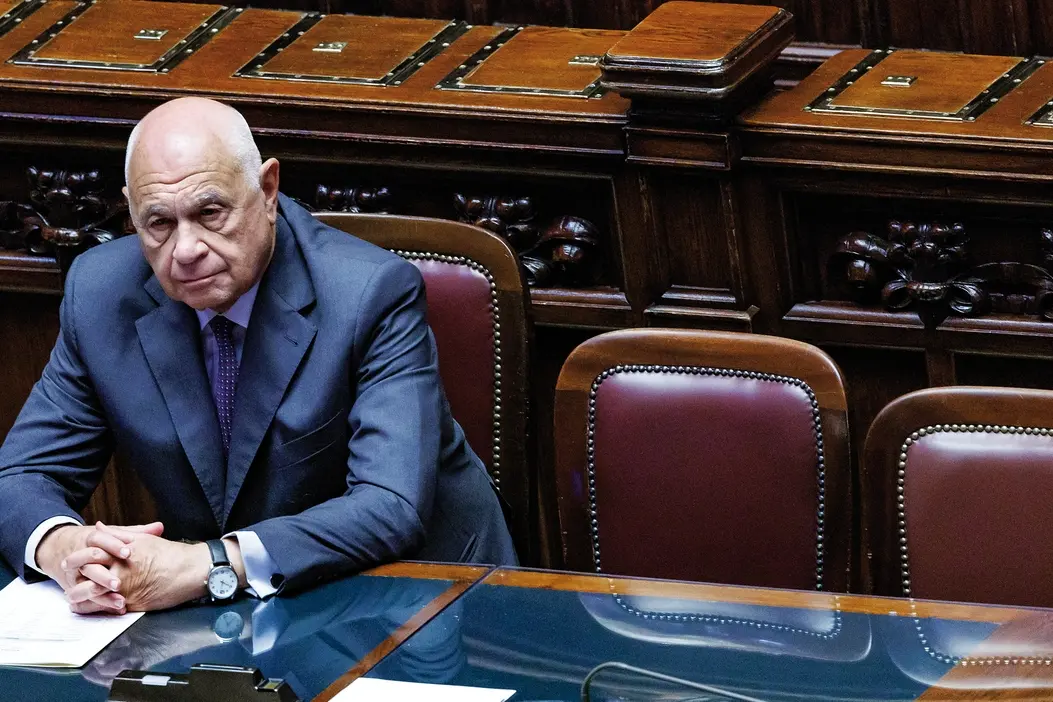 Il ministro Carlo Nordio durante il voto finale del ddl sulla riforma della giustizia alla Camera dei deputati a Roma , LaPresse 