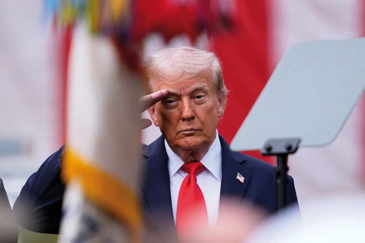 President Donald Trump and first lady Melania Trump attend a ceremony at the Pentagon to commemorate the 24rd anniversary of the 9/11 attacks, Thursday, Sept. 11, 2025, in Washington. (AP Photo/Julia Demaree Nikhinson) , APN