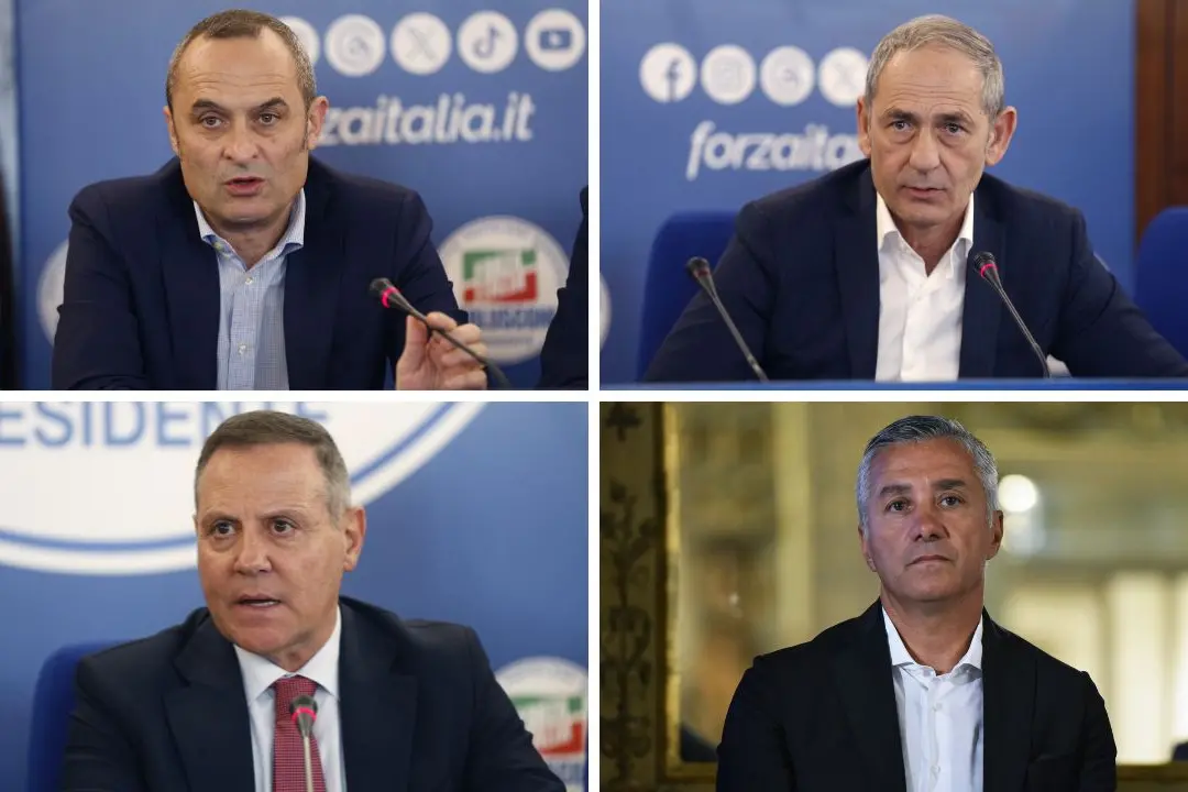 I deputati di Forza Italia: Enrico Costa, Tommaso Calderone, Pietro Pittalis e Davide Bellemo