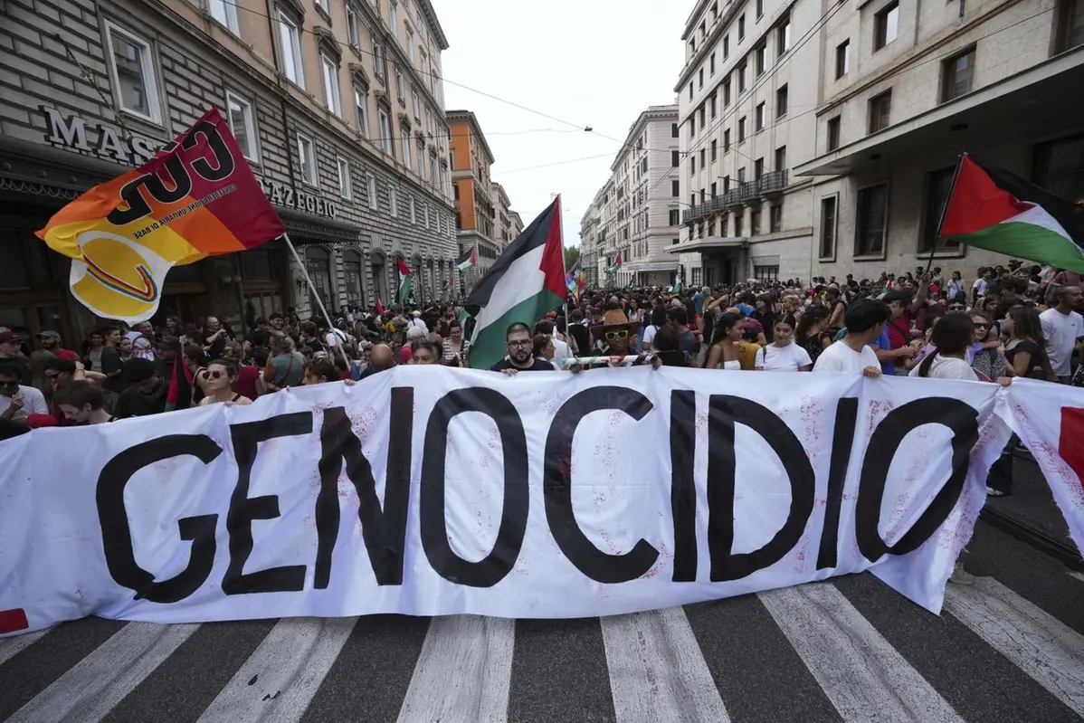 Manifestazione pro Gaza a Roma , APN