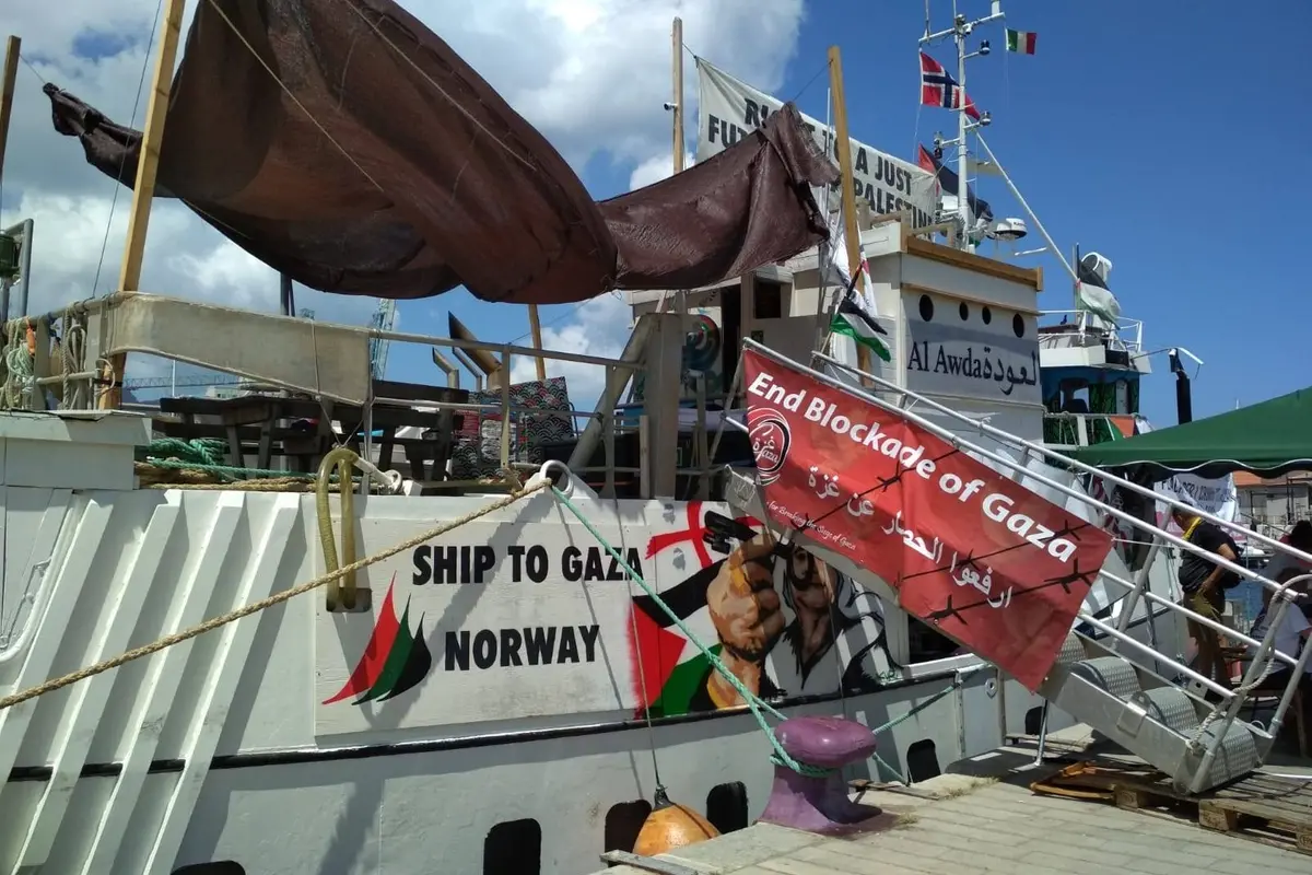 FREEDOM FLOTILLA MISSIONE MISSIONI UMANITARIE PER GAZA BARCA BARCHE IMBARCAZIONI , IMAGOECONOMICA