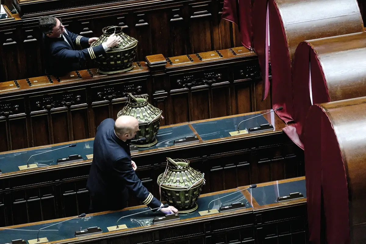 Seduta Comune del Parlamento per l\\u2019 elezione di un giudice della Corte Costituzionale. Camera dei Deputati a Roma, Mercoled\\u00EC 30 Ottobre 2024 (foto Mauro Scrobogna / LaPresse) Joint Session of Parliament for the election of a judge of the Constitutional Court. Chamber of Deputies in Rome, Wednesday October 30 , 2024. (Photo by Mauro Scrobogna / LaPresse) , LAPRESSE