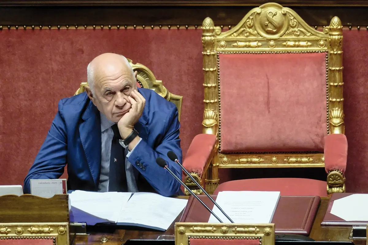 Il Ministro della Giustizia Carlo Nordio in occasione delle interrogazioni a risposta immediata durante lo svolgimento del question time in Senato a Roma, Gioved\\u00EC 10 Luglio 2025 (foto Mauro Scrobogna / LaPresse) Minister of Justice Carlo Nordio on the occasion of the immediate response questions during question time in the Senate in Rome, Thursday, July 10 2025 (Photo by Mauro Scrobogna / LaPresse) , LAPRESSE