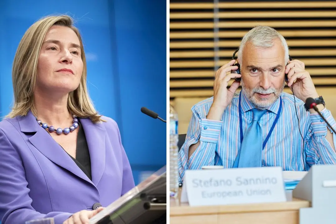 Nella foto Federica Mogherini e Stefano Sannino