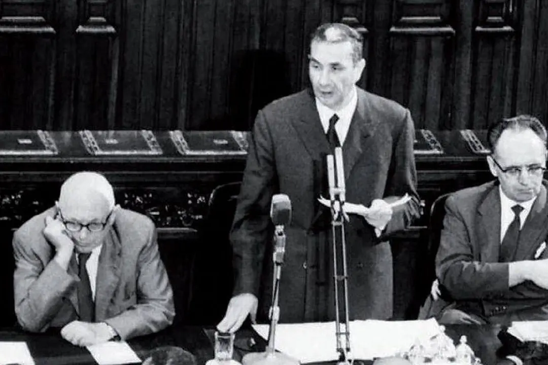 Aldo Moro nel discorso alle Camere nel marzo del 1977
