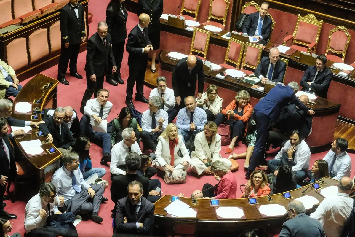Protesta delle proposizioni in occasione dei lavori per la conversione in legge del DL sicurezza , LAPRESSE