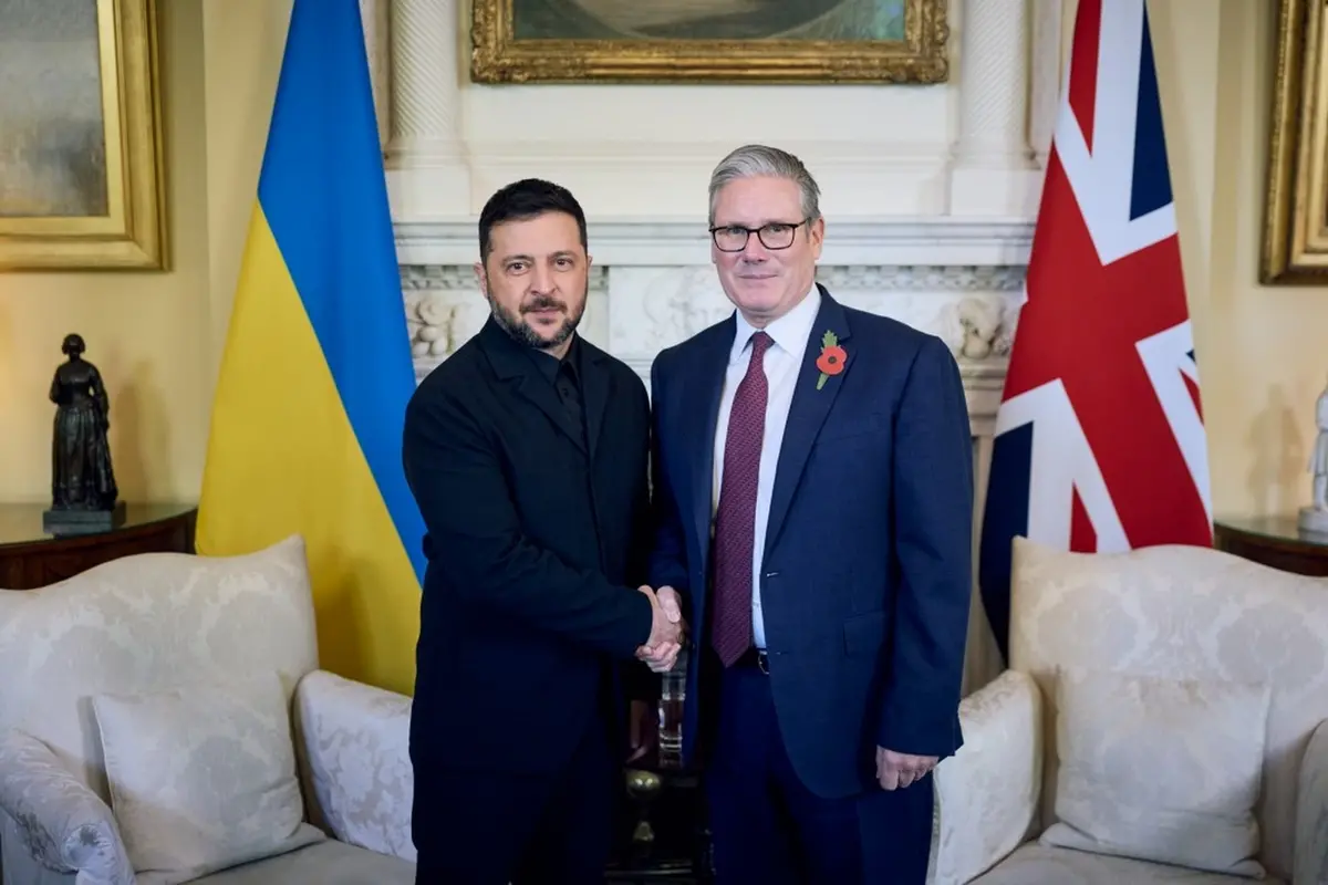 VOLODYMYR ZELENSKY PRESIDENTE DELL\\'UCRAINA, KEIR STARMER PRIMO MINISTRO INGLESE , IMAGOECONOMICA
