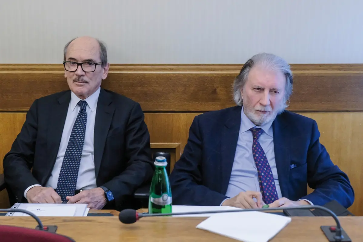 Federico Cafiero De Raho M5S, Roberto Scarpinato M5S durante l\\u2019audizione del Procuratore Nazionale Antimafia e antiterrorismo Giovanni Melillo davanti alla Commissione bicamerale Antimafia presieduta da Chiara Colosimo FDI tenutasi presso gli uffici distaccati della Camera dei Deputati presso Palazzo San Macuto a Roma , LaPresse