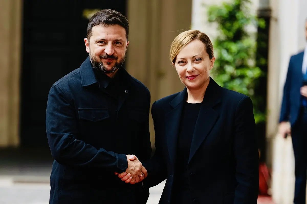 VOLODYMYR ZELENSKY PRESIDENTE UCRAINA, GIORGIA MELONI PRESIDENTE DEL CONSIGLIO , IMAGOECONOMICA