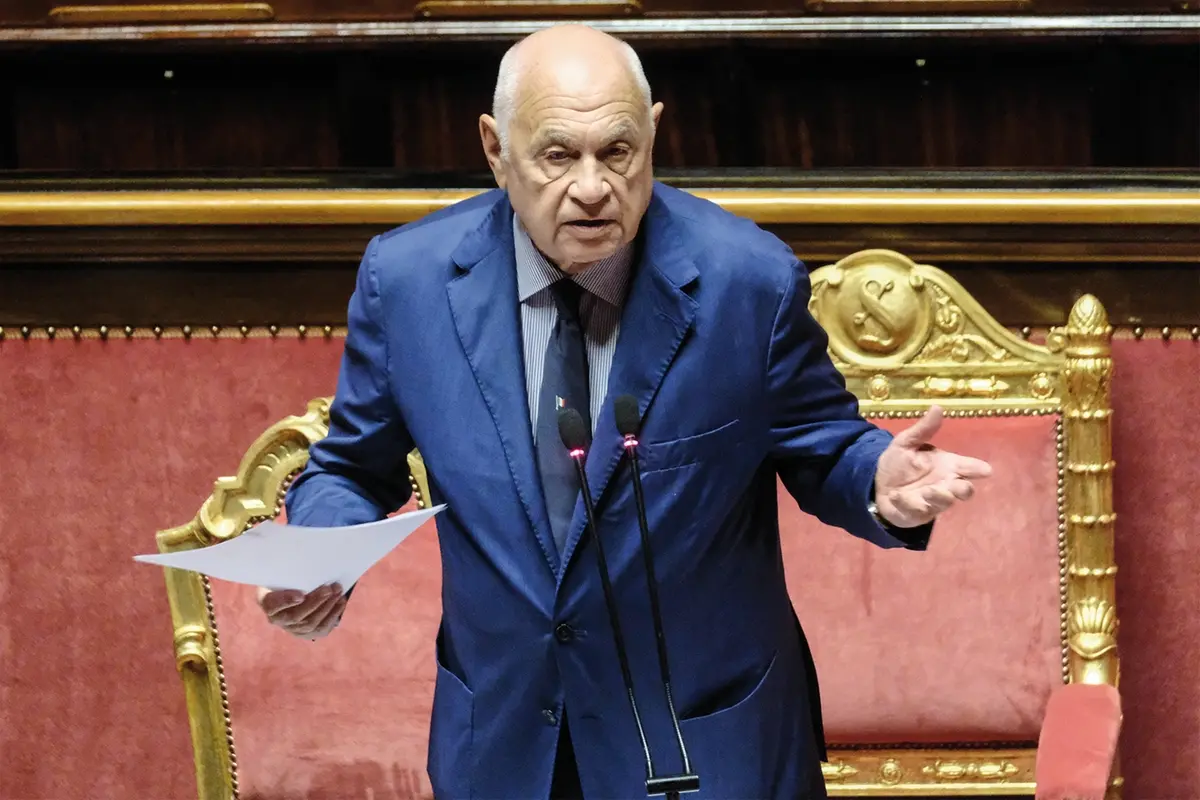 Il Ministro della Giustizia Carlo Nordio in occasione delle interrogazioni a risposta immediata durante lo svolgimento del question time in Senato a Roma, Gioved\\u00EC 10 Luglio 2025 (foto Mauro Scrobogna / LaPresse) Minister of Justice Carlo Nordio on the occasion of the immediate response questions during question time in the Senate in Rome, Thursday, July 10 2025 (Photo by Mauro Scrobogna / LaPresse) , LAPRESSE