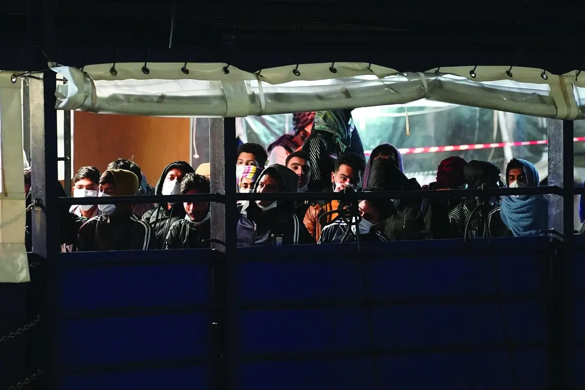 Operazioni di sbarco per la Humanity 1 (imbarcazione della ong Sos Humanity) con a bordo 77 migranti, tra cui 3 minori non accompagnati a Crotone, Italia - Cronaca - Mercoled\\u00EC 4 Marzo 2024 ( Photo by Antonino D\\'Urso / LaPresse ) Unboarding operations for the Humanity 1 (Sos Humanity NGO boat) carrying 77 migrants, including 3 unaccompanied minors in Crotone, South Italy - News- Wednesday, March 4, 2024 ( Photo by Antonino D\\'Urso / LaPresse ) , LaPresse