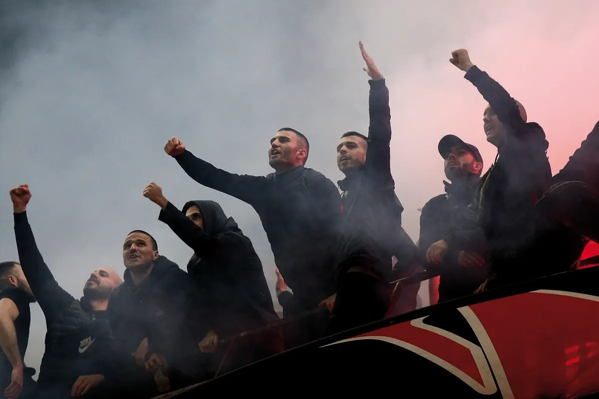 Foto Spada/LaPresse 10 Maggio 2023 - Milano  , Italia - sport, calcio - Ac Milan vs Fc Internazionale - Champions League semi-finale andata - Stadio San Siro Nella foto : curva del MilanMay 10 , 2023 Milan  , Italy - sport, calcio - Ac Milan vs Fc Internazionale - Champions League semi-final first leg - San Siro StadiumIn the pic : Milan supporters