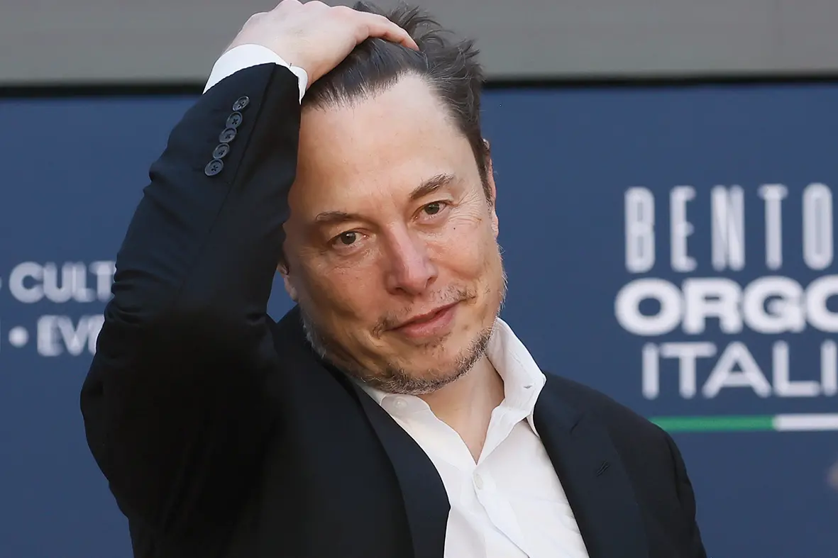 Foto Cecilia Fabiano/LaPresse 16 Dicembre 2023 Roma, Italia - Politica - Atreju 2023 , Elon Musk ospite alla festa di Fratelli D\\u2019Italia Nella foto: Elon Musk December 16 , 2023 Roma, Italy - Politics - Politics - Elon Musk guest speaker at Fratelli D\\'Italia party In the photo: Elon Musk , LaPresse