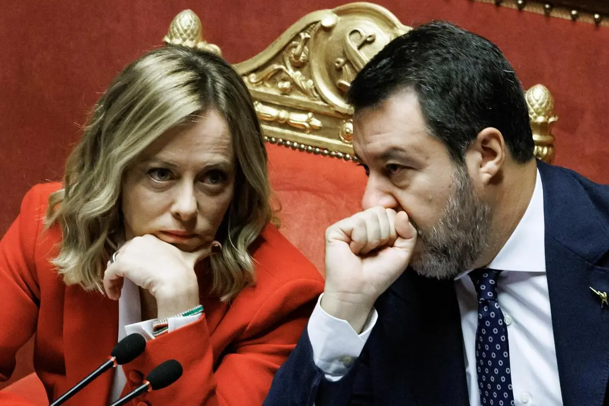 La presidente del Consiglio Giorgia Meloni e il ministro delle Infrastrutture Matteo Salvini